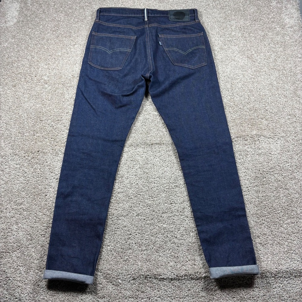 Levis 512 Taper Japanese Fabric Jeans Dark Wash 30x34 Mens Blue Tab Selvedge